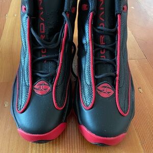 Jordan Kids Black and Red High-Top Sneakers